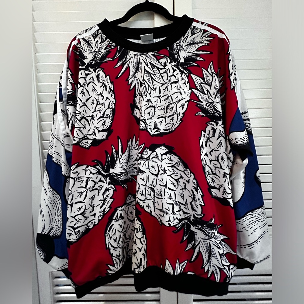 Adidas x Farm Rio, Pineapple and Monstera print Sweatshirt/Top with Pockets